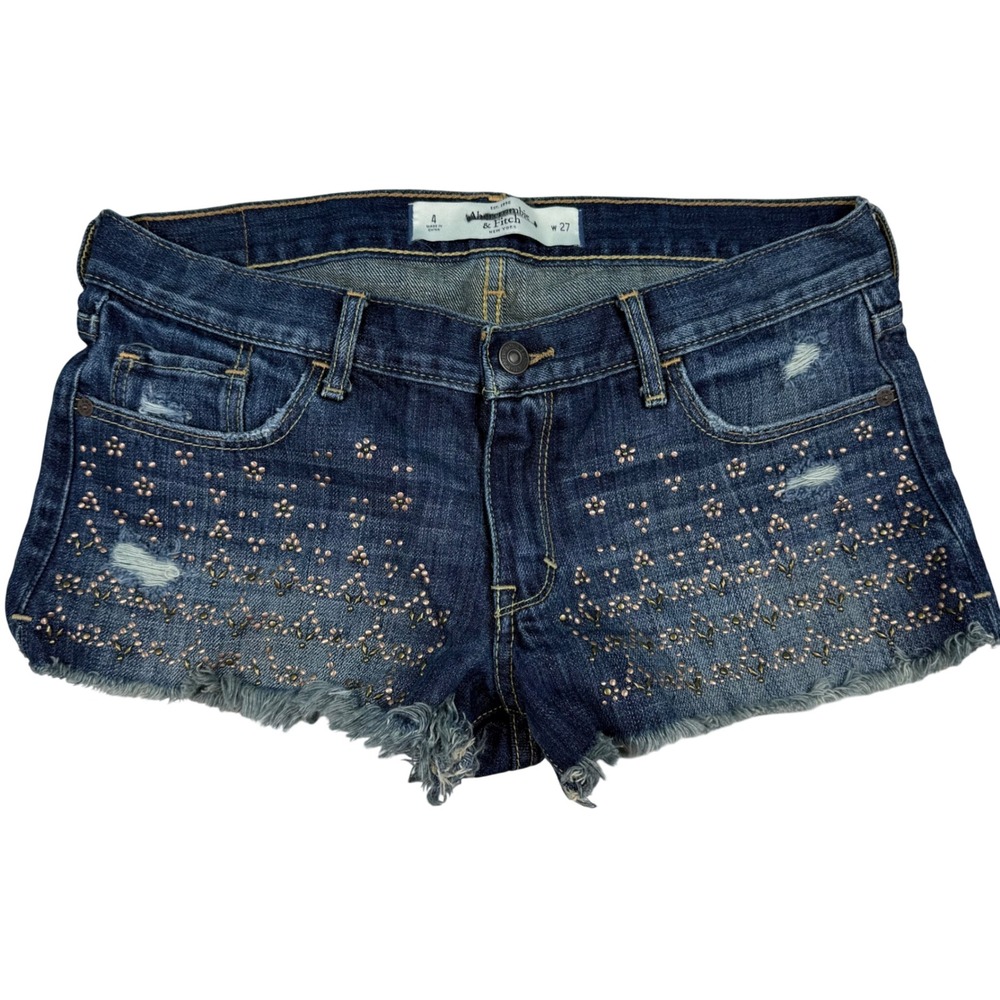 VTG Y2K Abercrombie & Fitch UltraLow Rise Micro Mini Shorts Sz W27 Sz 4 Festival